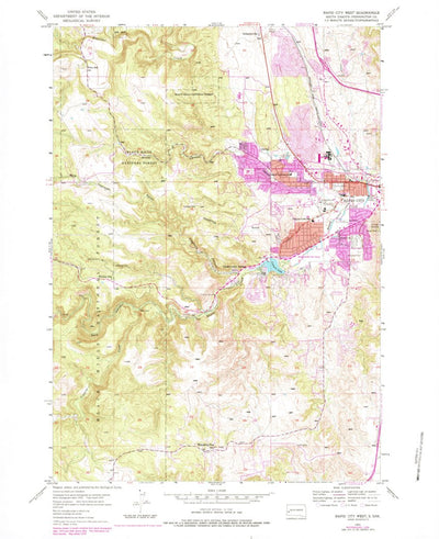 United States Geological Survey Rapid City West, SD (1953, 24000-Scale) digital map