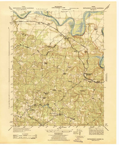 United States Geological Survey Rappahannock Academy, VA (1942, 31680-Scale) digital map