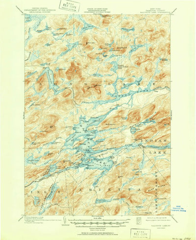 United States Geological Survey Raquette Lake, NY (1903, 62500-Scale) digital map