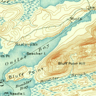 United States Geological Survey Raquette Lake, NY (1903, 62500-Scale) digital map
