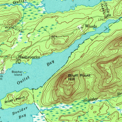 United States Geological Survey Raquette Lake, NY (1954, 62500-Scale) digital map