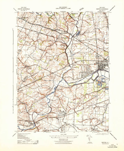 United States Geological Survey Raritan, NJ (1943, 31680-Scale) digital map