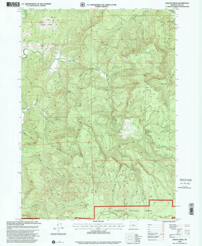 United States Geological Survey Rasler Creek, OR (1998, 24000-Scale) digital map