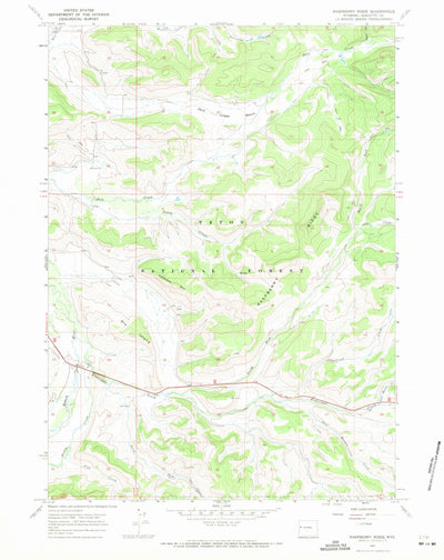 United States Geological Survey Raspberry Ridge, WY (1967, 24000-Scale) digital map