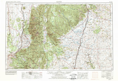 United States Geological Survey Raton, NM-CO (1954, 250000-Scale) digital map