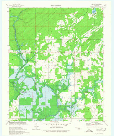 United States Geological Survey Rattan, OK (1971, 24000-Scale) digital map