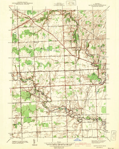 United States Geological Survey Rattle Run, MI (1942, 24000-Scale) digital map