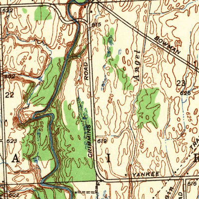 United States Geological Survey Rattle Run, MI (1942, 24000-Scale) digital map