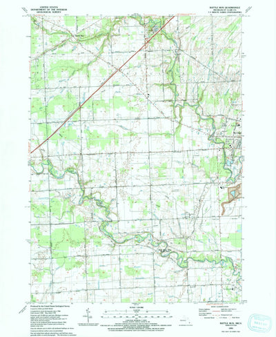 United States Geological Survey Rattle Run, MI (1991, 24000-Scale) digital map