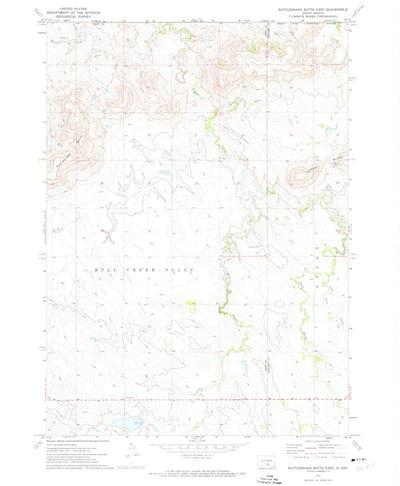 United States Geological Survey Rattlesnake Butte East, SD (1971, 24000-Scale) digital map