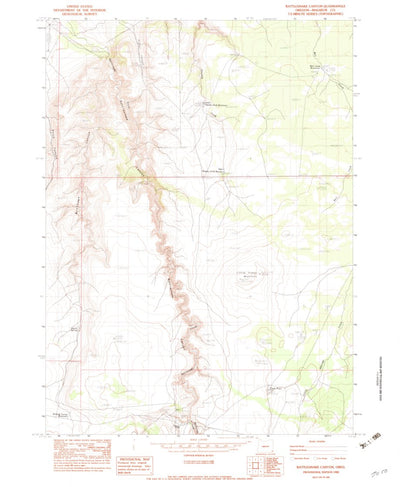 United States Geological Survey Rattlesnake Canyon, OR (1982, 24000-Scale) digital map