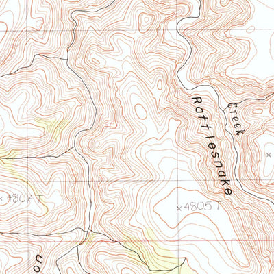 United States Geological Survey Rattlesnake Canyon, OR (1982, 24000-Scale) digital map
