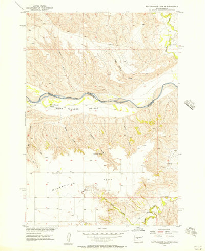United States Geological Survey Rattlesnake Lake SE, SD (1955, 24000-Scale) digital map