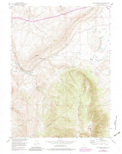 United States Geological Survey Rattlesnake Pass, WY (1955, 24000-Scale) digital map