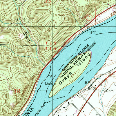 United States Geological Survey Raven Rock, WV-OH (1994, 24000-Scale) digital map