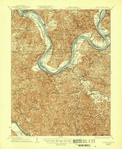 United States Geological Survey Ravenswood, WV-OH (1928, 62500-Scale) digital map