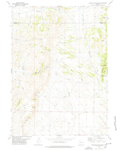 United States Geological Survey Rawhide Buttes West, WY (1978, 24000-Scale) digital map