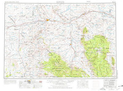 United States Geological Survey Rawlins, WY-CO (1954, 250000-Scale) digital map