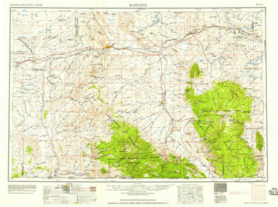 United States Geological Survey Rawlins, WY-CO (1958, 250000-Scale) digital map