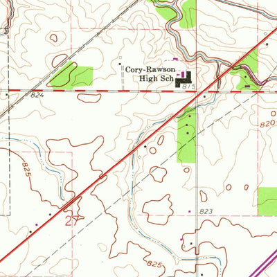 United States Geological Survey Rawson, OH (1960, 24000-Scale) digital map