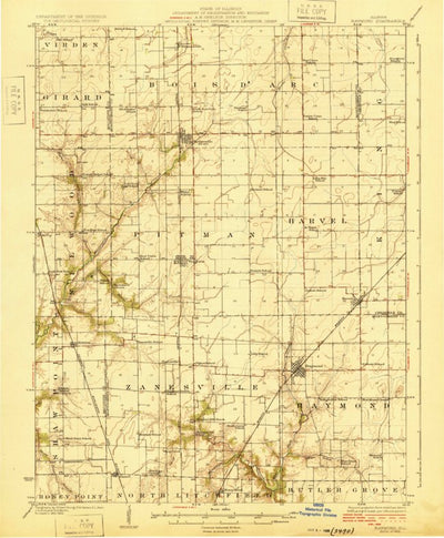 United States Geological Survey Raymond, IL (1925, 62500-Scale) digital map