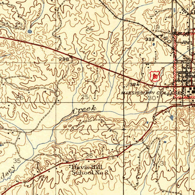 United States Geological Survey Raymond, MS (1942, 62500-Scale) digital map