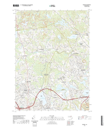 United States Geological Survey Reading, MA (2021, 24000-Scale) digital map