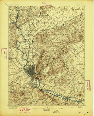 United States Geological Survey Reading, PA (1894, 62500-Scale) digital map