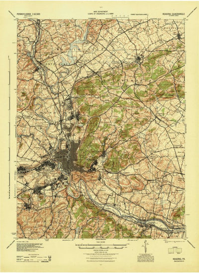 United States Geological Survey Reading, PA (1944, 62500-Scale) digital map