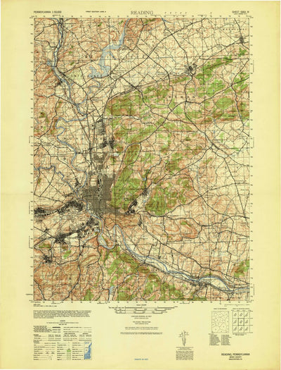 United States Geological Survey Reading, PA (1946, 50000-Scale) digital map