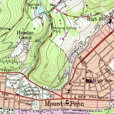 United States Geological Survey Reading, PA (1956, 24000-Scale) digital map