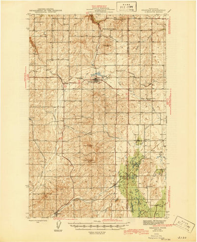 United States Geological Survey Reardan, WA (1945, 62500-Scale) digital map