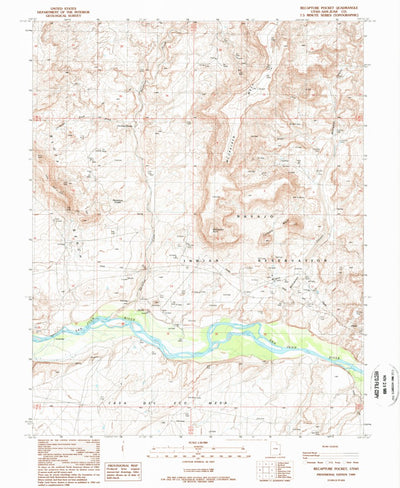 United States Geological Survey Recapture Pocket, UT (1989, 24000-Scale) digital map