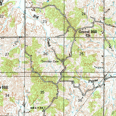 United States Geological Survey Rector, AR-MO (1958, 62500-Scale) digital map