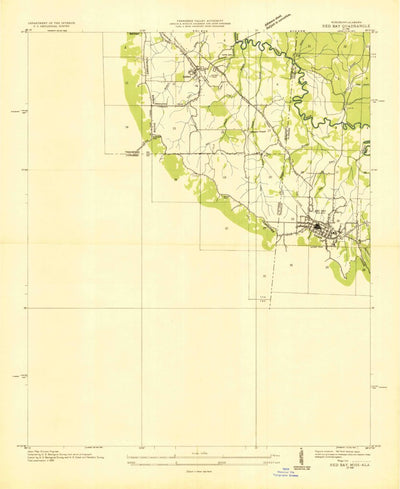 United States Geological Survey Red Bay, AL-MS (1936, 24000-Scale) digital map