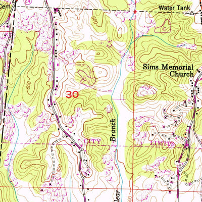 United States Geological Survey Red Bay, AL-MS (1951, 24000-Scale) digital map