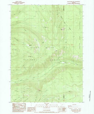 United States Geological Survey Red Blanket Mountain, OR (1985, 24000-Scale) digital map