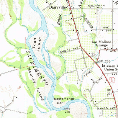 United States Geological Survey Red Bluff, CA (1952, 62500-Scale) digital map