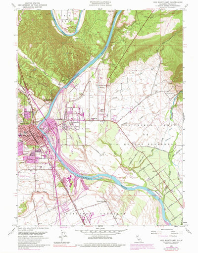 United States Geological Survey Red Bluff East, CA (1951, 24000-Scale) digital map