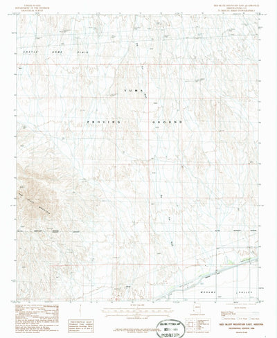 United States Geological Survey Red Bluff Mountain East, AZ (1986, 24000-Scale) digital map