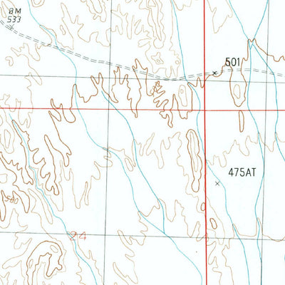 United States Geological Survey Red Bluff Mountain East, AZ (1986, 24000-Scale) digital map
