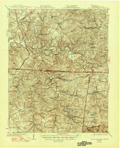 United States Geological Survey Red Boiling Springs, TN-KY (1931, 62500-Scale) digital map