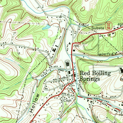 United States Geological Survey Red Boiling Springs, TN-KY (1968, 24000-Scale) digital map