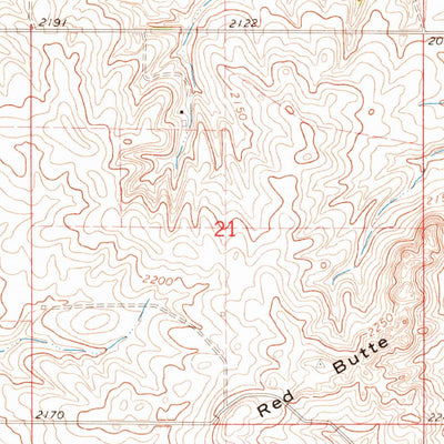 United States Geological Survey Red Butte, ND (1968, 24000-Scale) digital map