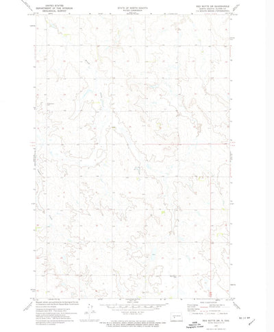 United States Geological Survey Red Butte SW, ND (1972, 24000-Scale) digital map