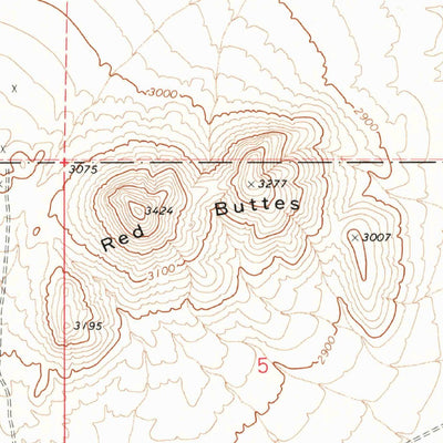 United States Geological Survey Red Buttes, CA (1973, 24000-Scale) digital map