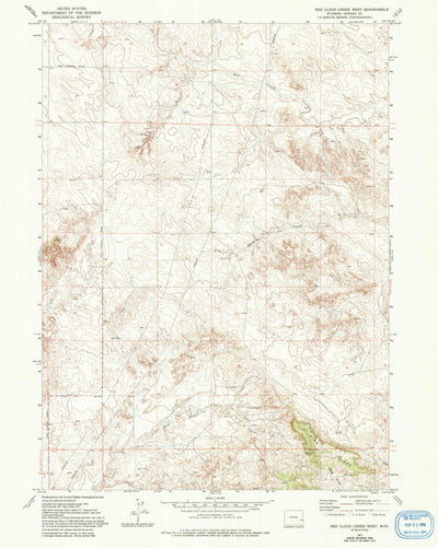 United States Geological Survey Red Cloud Creek West, WY (1977, 24000-Scale) digital map