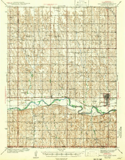United States Geological Survey Red Cloud, NE-KS (1942, 62500-Scale) digital map