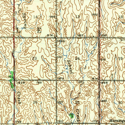 United States Geological Survey Red Cloud, NE-KS (1942, 62500-Scale) digital map