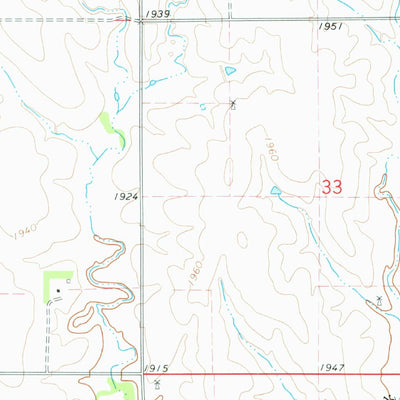 United States Geological Survey Red Cloud NW, NE (1974, 24000-Scale) digital map